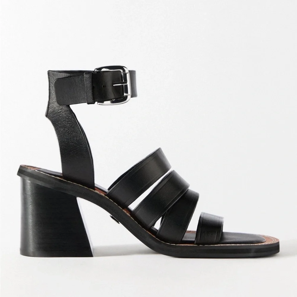 Zara limited edition pure leather strappy sandals - Picture 7 of 8